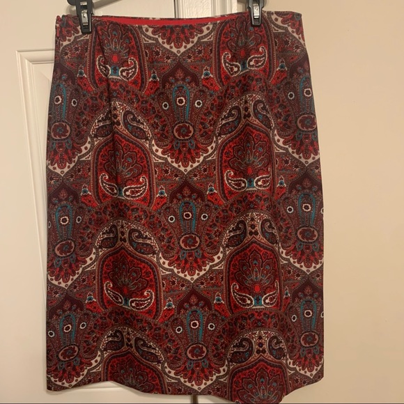 NWT Talbots Paisley Medallion Lined Skirt - Picture 6 of 6